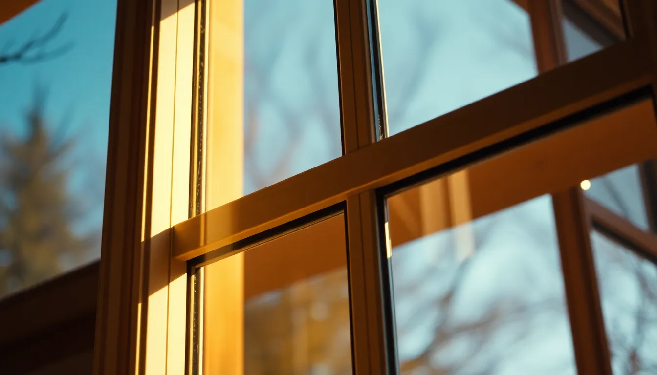 Fenêtre bien isolée avec calfeutrage moderne et lumière du soleil illuminant le verre et le cadre.