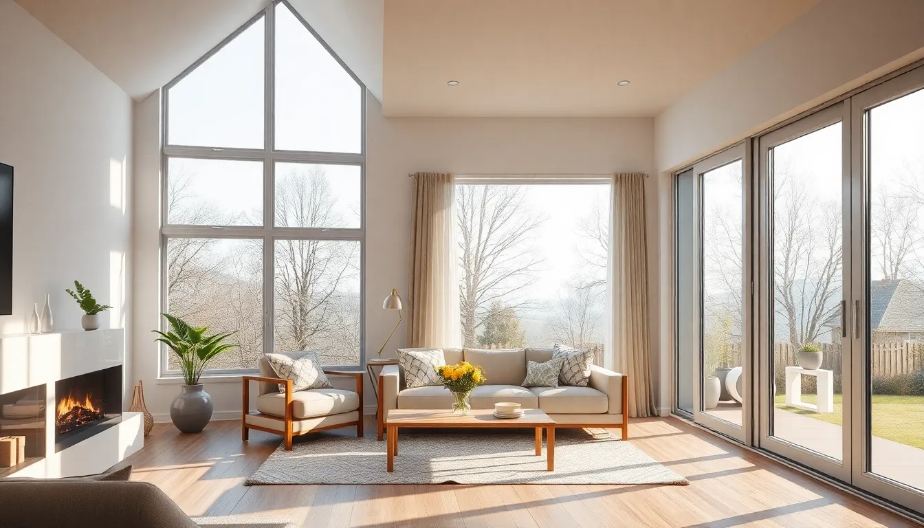 Maison moderne avec fenêtres en aluminium, illustrant l'importance de la rénovation énergétique.
